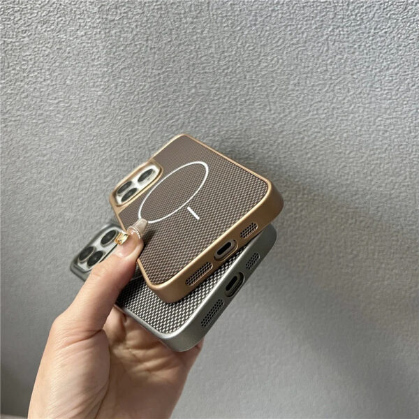 Luxury Premium Magnetic Carbon Fiber Texture MagSafe Phone Case Cover for iPhone 15 Pro Max/16 Pro Max - Image 5