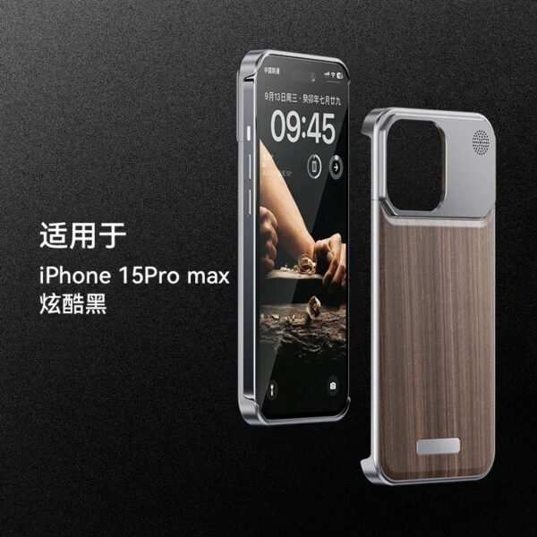 Luxury Premium Metal Frameless Magnetic Aluminum Alloy Wooden Magsafe Wiresss Shockproof Case  Cover For iPhone Series - Image 15