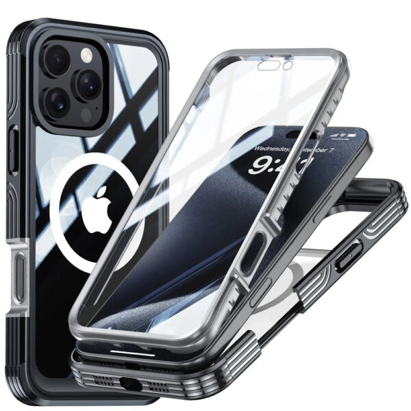 Luxury Premium Full Body Protection 360 Degrees Double Sided Magsafe Shockproof Case Cover For iPhone Series - Image 5