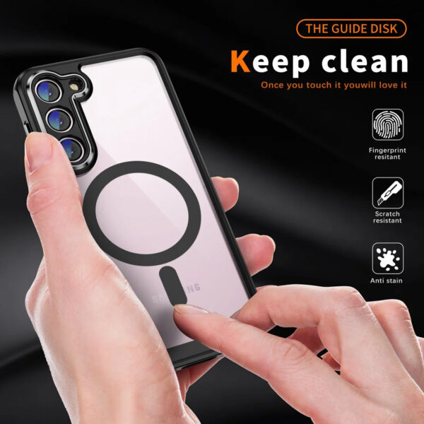 Luxury Premium Magnetic Suction Acrylic Clear Phone Case For Samsung Galaxy A Series - Image 9