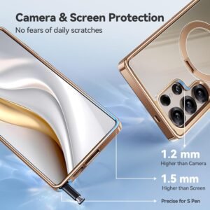 Luxury Premium Fashion Clear Magnetic With Metal 360 Rotation Stand Bumper Shockproof Case For Samsung Galaxy S Series