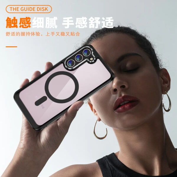 Luxury Premium Magnetic Suction Acrylic Clear Phone Case For Samsung Galaxy A Series - Image 10