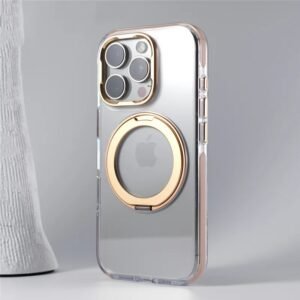Luxury Premium 360° Rotating Magnetic Holder Magsafe Wireless Charging Transparent Case Cover For iPhone Series