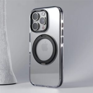 Luxury Premium 360° Rotating Magnetic Holder Magsafe Wireless Charging Transparent Case Cover For iPhone Series