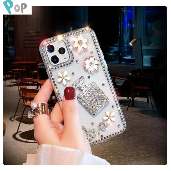 Luxury Premium Rhinestone Cream Glitter Silicone Phone Case for Case Cover For iPhone Series - Image 18