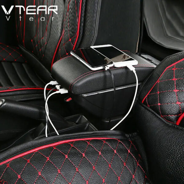 Luxury Premium Microfibre Leather Universal Armrest Centre Console Storage Box - Image 23