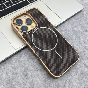 Luxury Premium Magnetic Carbon Fiber Texture MagSafe Phone Case Cover for iPhone 15 Pro Max/16 Pro Max