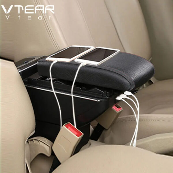 Luxury Premium Microfibre Leather Universal Armrest Centre Console Storage Box - Image 30