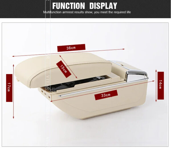 Luxury Premium Microfibre Leather Universal Armrest Centre Console Storage Box - Image 12
