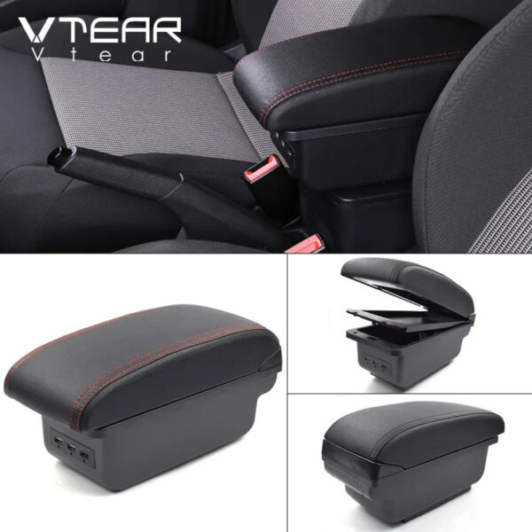 Luxury Premium Microfibre Leather Universal Armrest Centre Console Storage Box - Image 32