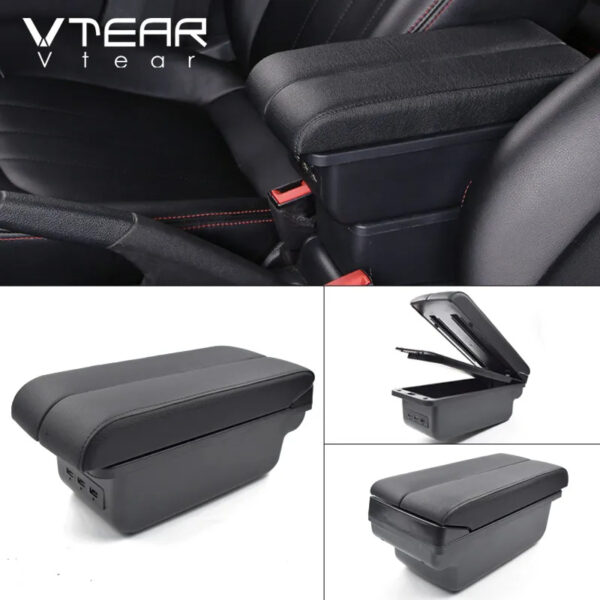 Luxury Premium Microfibre Leather Universal Armrest Centre Console Storage Box - Image 33