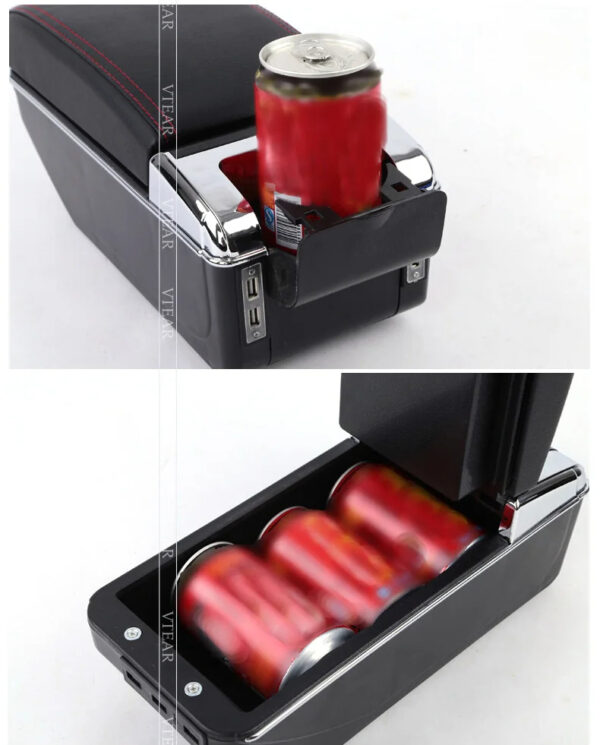 Luxury Premium Microfibre Leather Universal Armrest Centre Console Storage Box - Image 14
