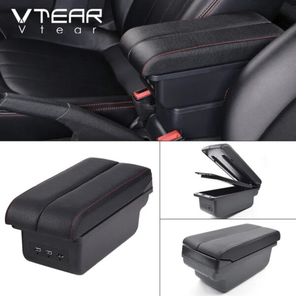 Luxury Premium Microfibre Leather Universal Armrest Centre Console Storage Box - Image 34