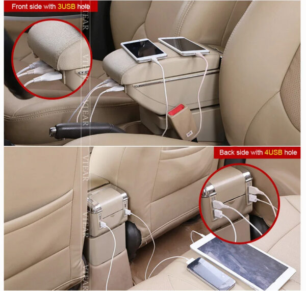 Luxury Premium Microfibre Leather Universal Armrest Centre Console Storage Box - Image 16