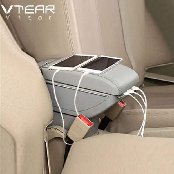 Luxury Premium Microfibre Leather Universal Armrest Centre Console Storage Box - Image 36