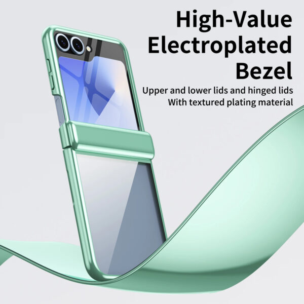 Luxury Premium Transparent With Tempered Glass Protective Film Case For Samsung Z Flip 5/Z Flip 6 - Image 23
