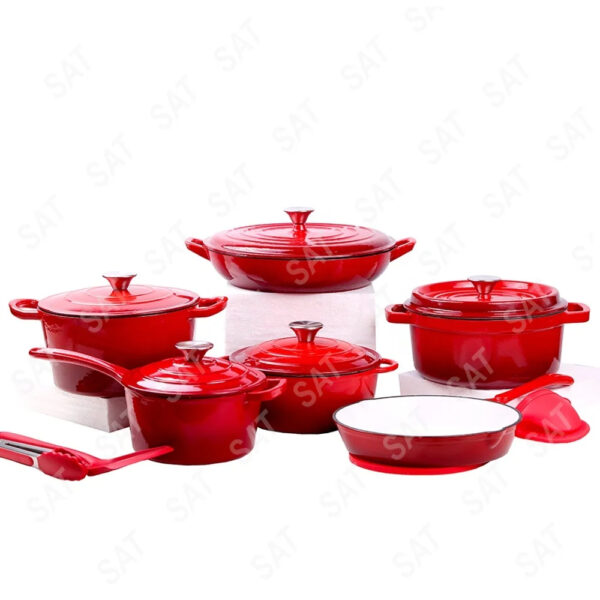 Luxury Premium Modern Design Enamel Cast Iron Cookware High Quality Metal Pans Casserole Set - Image 23