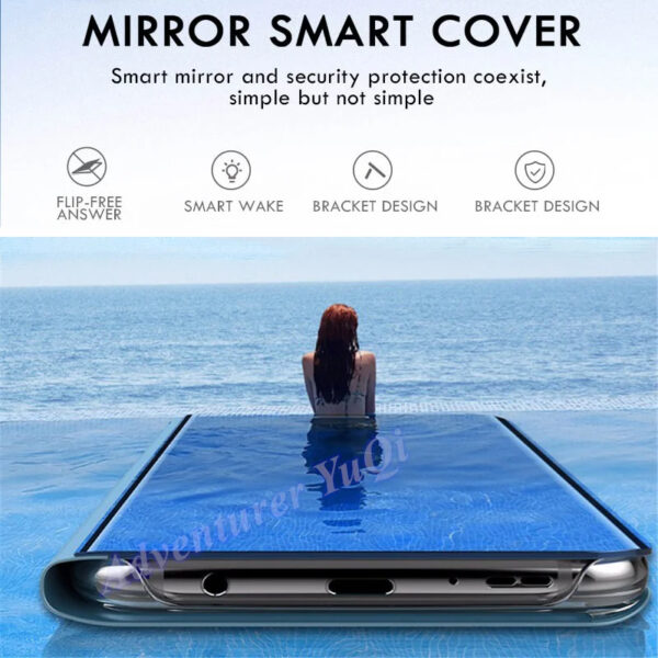 Luxury Premium Smart mirror flip case stand function, Mirror Plating Full Body 360°Smart Cover Protection for Samsung Galaxy A Series - Image 16