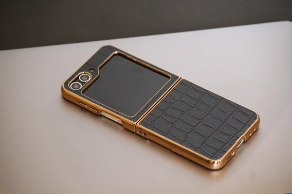 Luxury Premium PU Leather Eletrocplated Croco Pattern Case Cover For Samsung Galaxy Z Flip 5/Z Flip 6 - Image 13