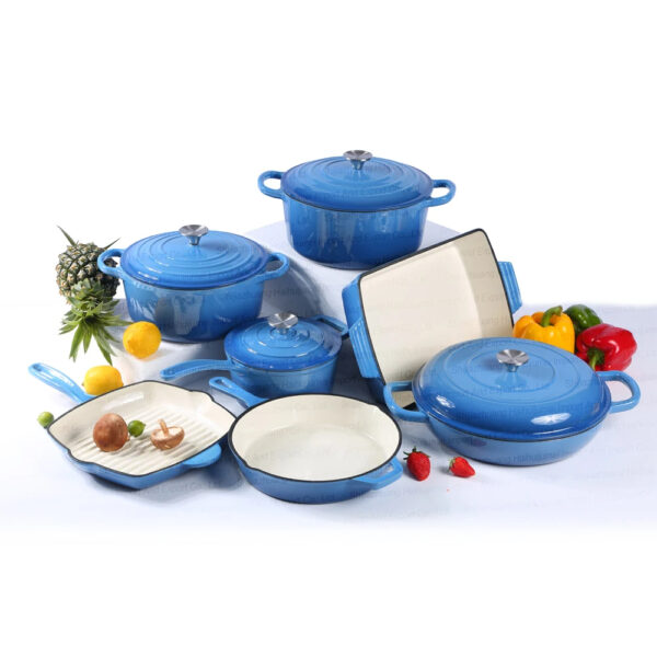Luxury Premium Modern Design Enamel Cast Iron Cookware High Quality Metal Pans Casserole Set - Image 33