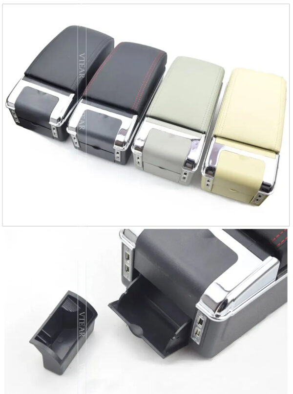 Luxury Premium Microfibre Leather Universal Armrest Centre Console Storage Box - Image 20