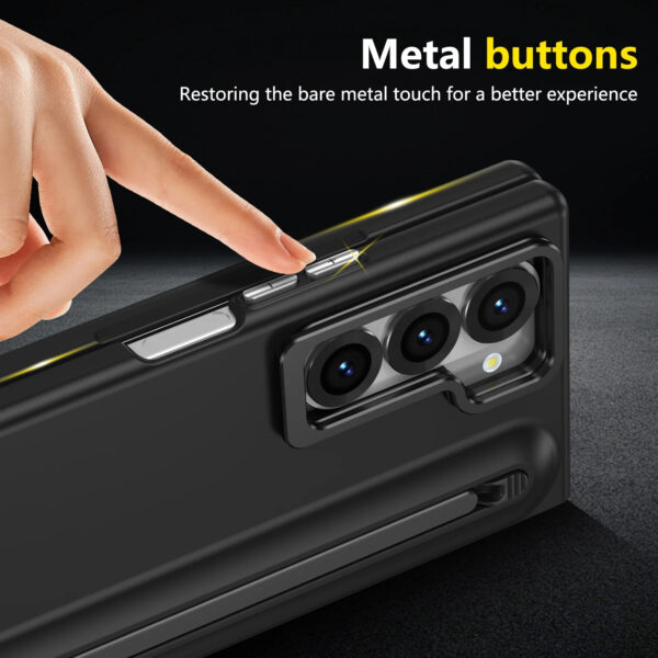 Luxury Premium Multifunctional Lens Holder with Stylus and Tempered Glass Film Case Cover Samsung Galaxy Z Fold 3/Z Fold 4 - Image 6