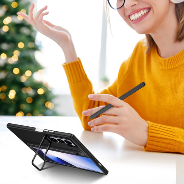 Luxury Premium Multifunctional Lens Holder with Stylus and Tempered Glass Film Case Cover Samsung Galaxy Z Fold 3/Z Fold 4 - Image 8
