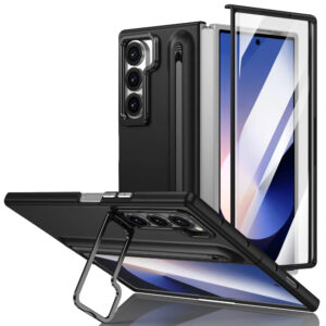 Luxury Premium Multifunctional Lens Holder with Stylus and Tempered Glass Film Case Cover Samsung Galaxy Z Fold 5/Z Fold 6