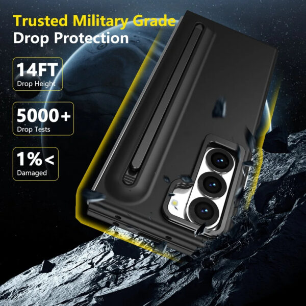 Luxury Premium Multifunctional Lens Holder with Stylus and Tempered Glass Film Case Cover Samsung Galaxy Z Fold 3/Z Fold 4 - Image 32