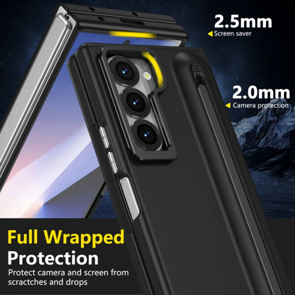 Luxury Premium Multifunctional Lens Holder with Stylus and Tempered Glass Film Case Cover Samsung Galaxy Z Fold 3/Z Fold 4 - Image 33