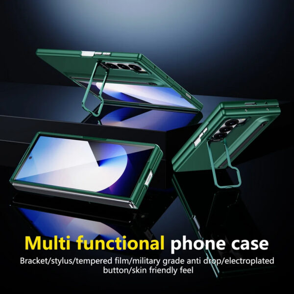 Luxury Premium Multifunctional Lens Holder with Stylus and Tempered Glass Film Case Cover Samsung Galaxy Z Fold 3/Z Fold 4 - Image 35