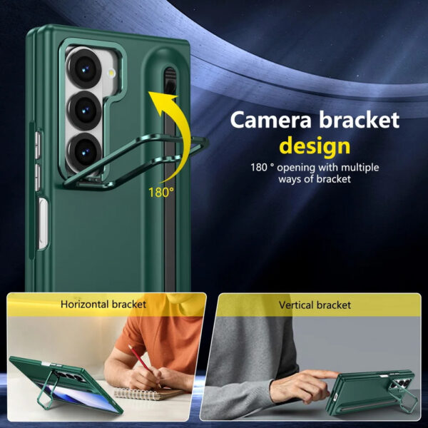 Luxury Premium Multifunctional Lens Holder with Stylus and Tempered Glass Film Case Cover Samsung Galaxy Z Fold 3/Z Fold 4 - Image 36