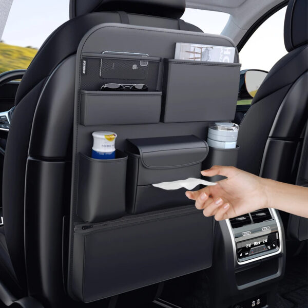 Luxury Premium Car Seat Back Storage Bag Interior Multi-Pockets Organizer Backseat Hanging Bag Storage - Image 13