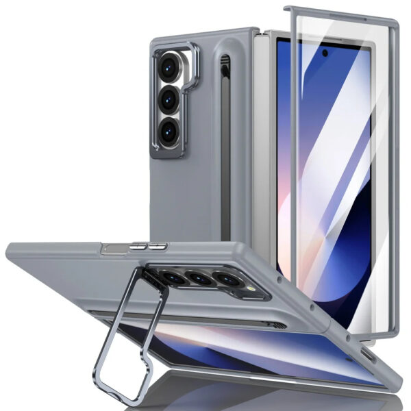 Luxury Premium Multifunctional Lens Holder with Stylus and Tempered Glass Film Case Cover Samsung Galaxy Z Fold 3/Z Fold 4 - Image 37