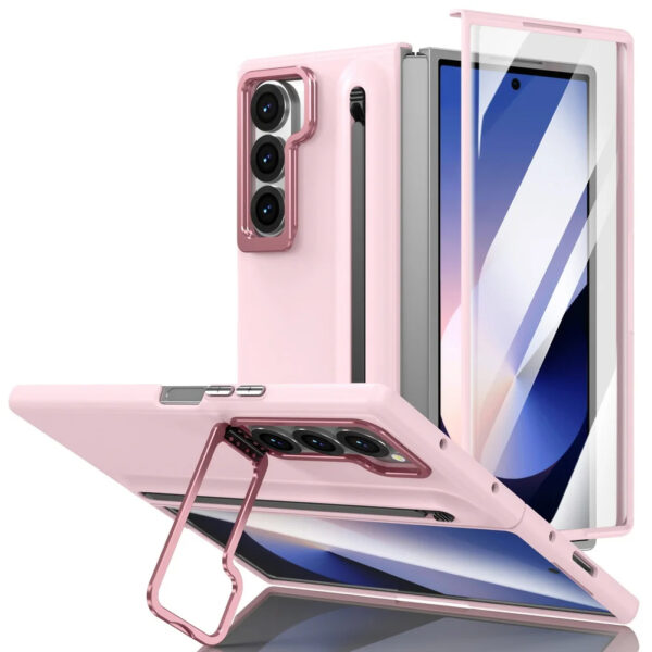 Luxury Premium Multifunctional Lens Holder with Stylus and Tempered Glass Film Case Cover Samsung Galaxy Z Fold 3/Z Fold 4 - Image 40