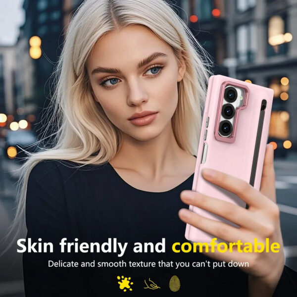 Luxury Premium Multifunctional Lens Holder with Stylus and Tempered Glass Film Case Cover Samsung Galaxy Z Fold 3/Z Fold 4 - Image 41