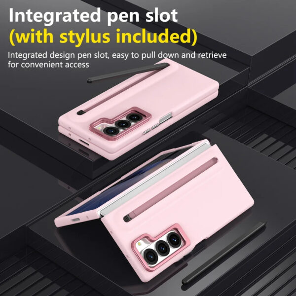 Luxury Premium Multifunctional Lens Holder with Stylus and Tempered Glass Film Case Cover Samsung Galaxy Z Fold 3/Z Fold 4 - Image 42