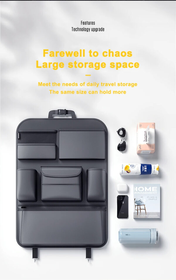 Luxury Premium Car Seat Back Storage Bag Interior Multi-Pockets Organizer Backseat Hanging Bag Storage - Image 4