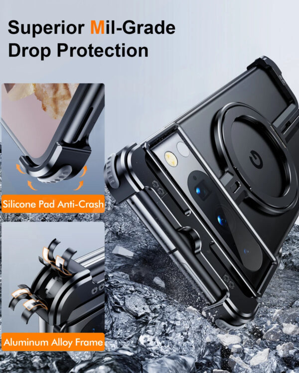 Luxury Premium Metal Frame Magnetic Aluminum Alloy Holder Phone Case for Google Pixel 9 Pro - Image 4