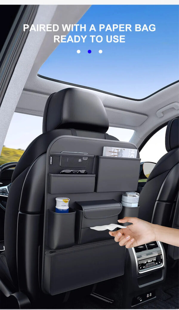 Luxury Premium Car Seat Back Storage Bag Interior Multi-Pockets Organizer Backseat Hanging Bag Storage - Image 22