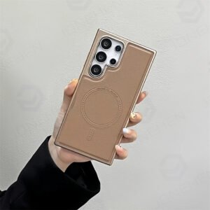 Luxury Premium Business PU Leather Electroplated Magsafe Wireless Charging  Phone Cover For Samsung Galaxy S Series