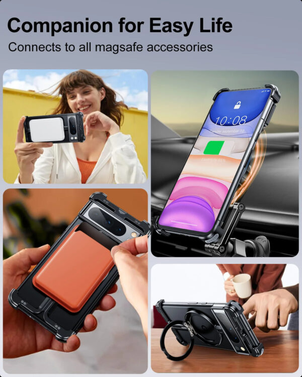 Luxury Premium Metal Frame Magnetic Aluminum Alloy Holder Phone Case for Google Pixel 9 Pro - Image 6