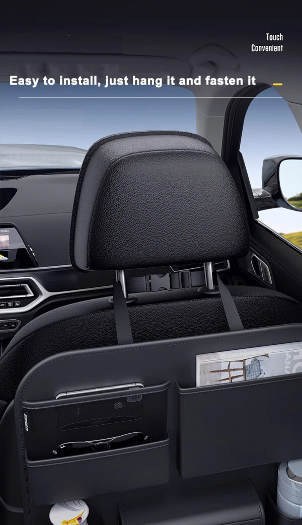 Luxury Premium Car Seat Back Storage Bag Interior Multi-Pockets Organizer Backseat Hanging Bag Storage - Image 7