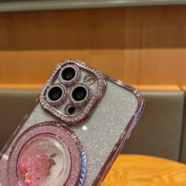 Luxury Premium Diamond-Encrusted Gradient Color Glitter Powder Quicksand Stand Phone Case For iPhone Series - Image 2