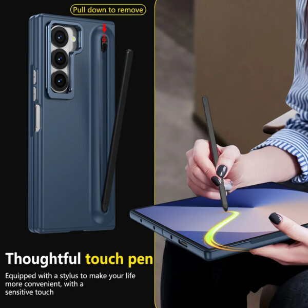 Luxury Premium Multifunctional Lens Holder with Stylus and Tempered Glass Film Case Cover Samsung Galaxy Z Fold 3/Z Fold 4 - Image 25