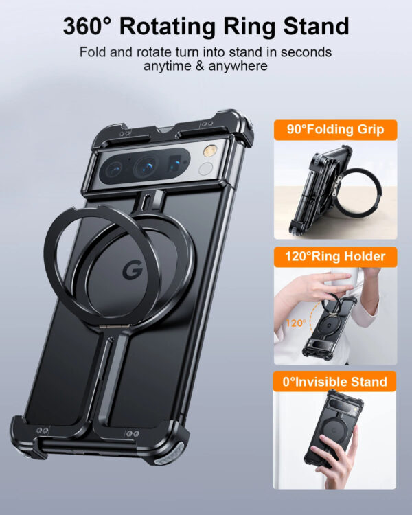 Luxury Premium Metal Frame Magnetic Aluminum Alloy Holder Phone Case for Google Pixel 9 Pro - Image 8