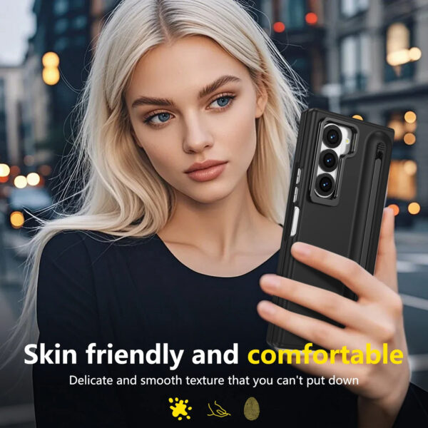 Luxury Premium Multifunctional Lens Holder with Stylus and Tempered Glass Film Case Cover Samsung Galaxy Z Fold 3/Z Fold 4 - Image 4