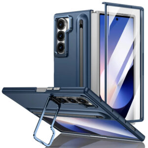 Luxury Premium Multifunctional Lens Holder with Stylus and Tempered Glass Film Case Cover Samsung Galaxy Z Fold 3/Z Fold 4