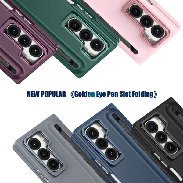 Luxury Premium Multifunctional Lens Holder with Stylus and Tempered Glass Film Case Cover Samsung Galaxy Z Fold 3/Z Fold 4 - Image 10