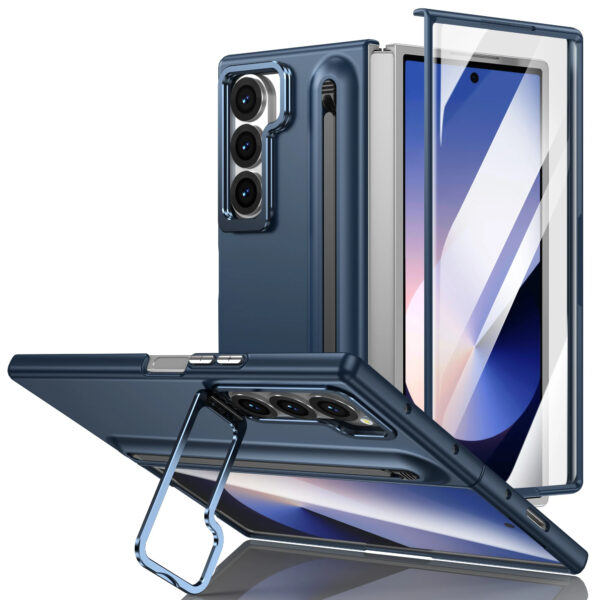 Luxury Premium Multifunctional Lens Holder with Stylus and Tempered Glass Film Case Cover Samsung Galaxy Z Fold 3/Z Fold 4 - Image 22